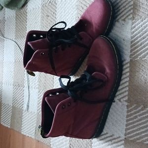 Maroon dr martens sneakers